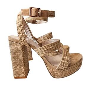 RAYE Akita Platform Sandals in Tan Size 9.5